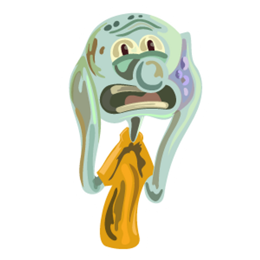 Squidward Scream Painting