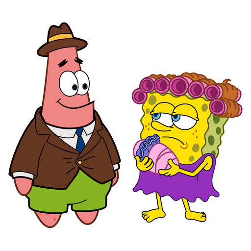 SpongeBob and Patrick Star with Baby Scallop Sticker