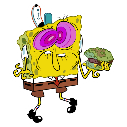 SpongeBob with Poisoned Burger Sticker