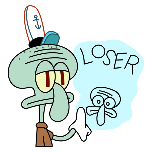 Squidward Loser Sticker