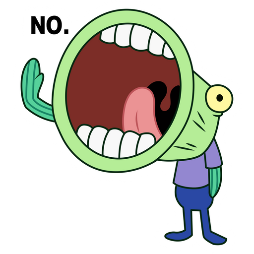 SpongeBob Hoopla Fish Screaming NO! Sticker