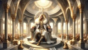 Norse god Forseti in his hall, Glitnir