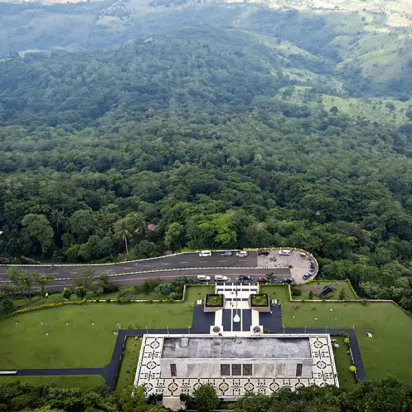 Aerial View of Mount Samat National Shrine - A Historic Landmark in Bataan, Philippines