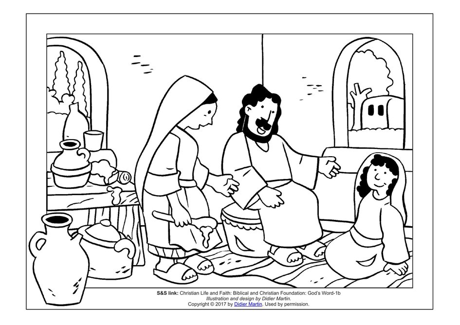 30+ mary and martha coloring page - FerozMaicie