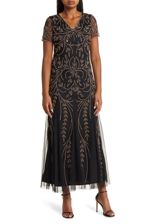 Great Gatsby Dress – Great Gatsby Dresses for Sale Pisarro Nights Beaded Mesh Gown in BlackGold at Nordstrom Size 18 $268.00 AT vintagedancer.com