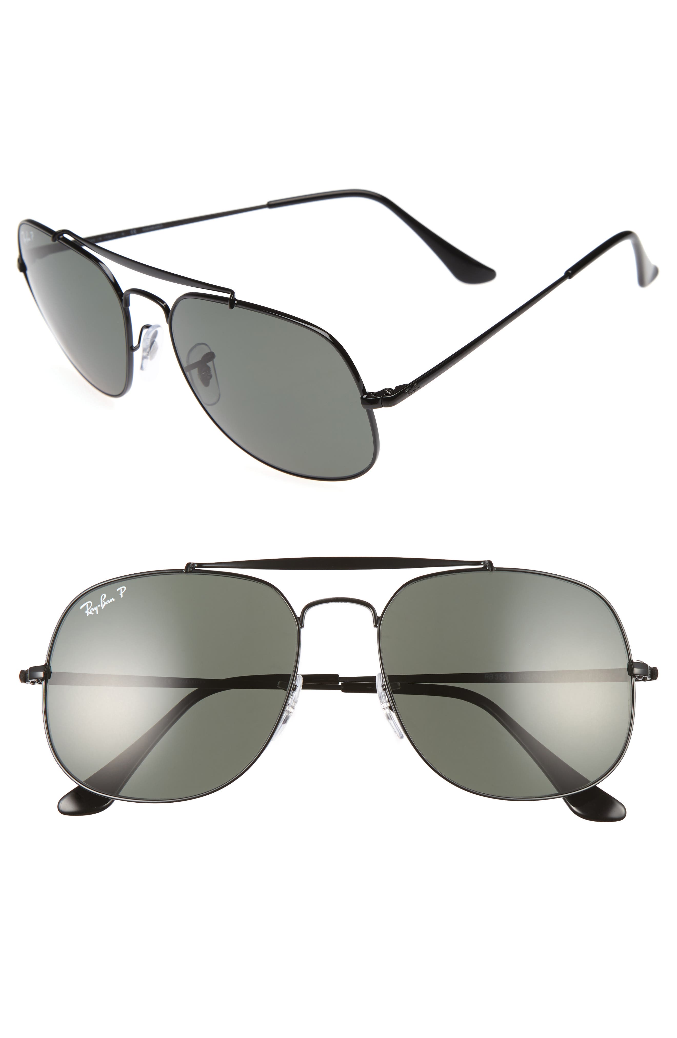 Ray Ban 57mm Polarized Aviator Sunglasses Hautelook