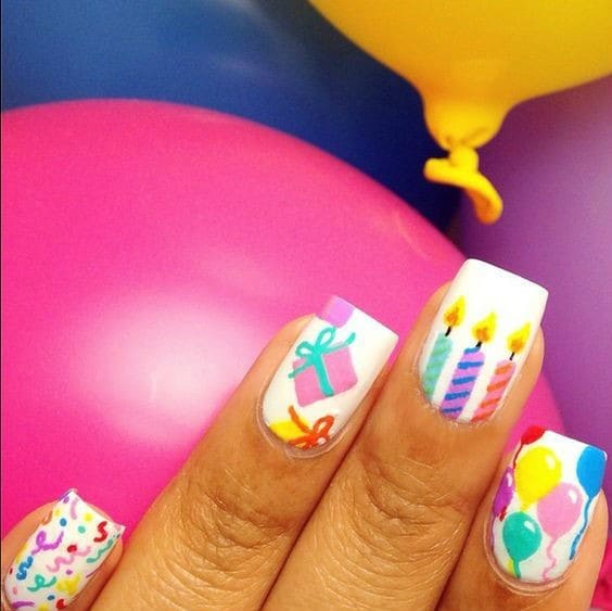 Nice Colourful Birthday Nails ideas