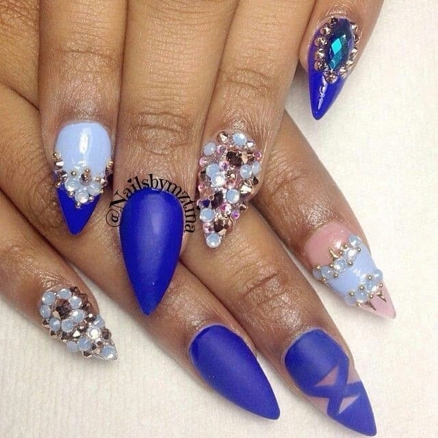 beautiful Royal Blue Nail