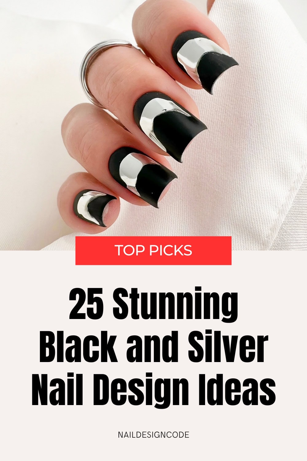 25 Elegant Black & Silver Nail Designs to Try in 2024