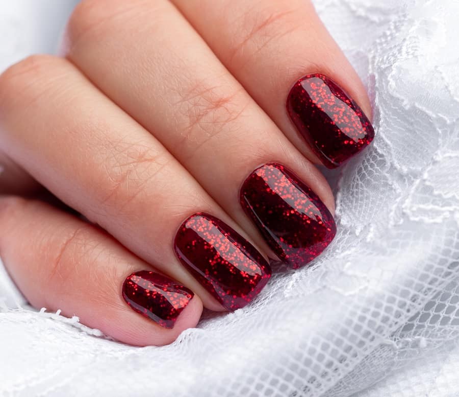 dark red manicure