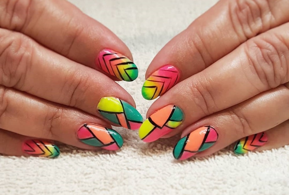 color block nails