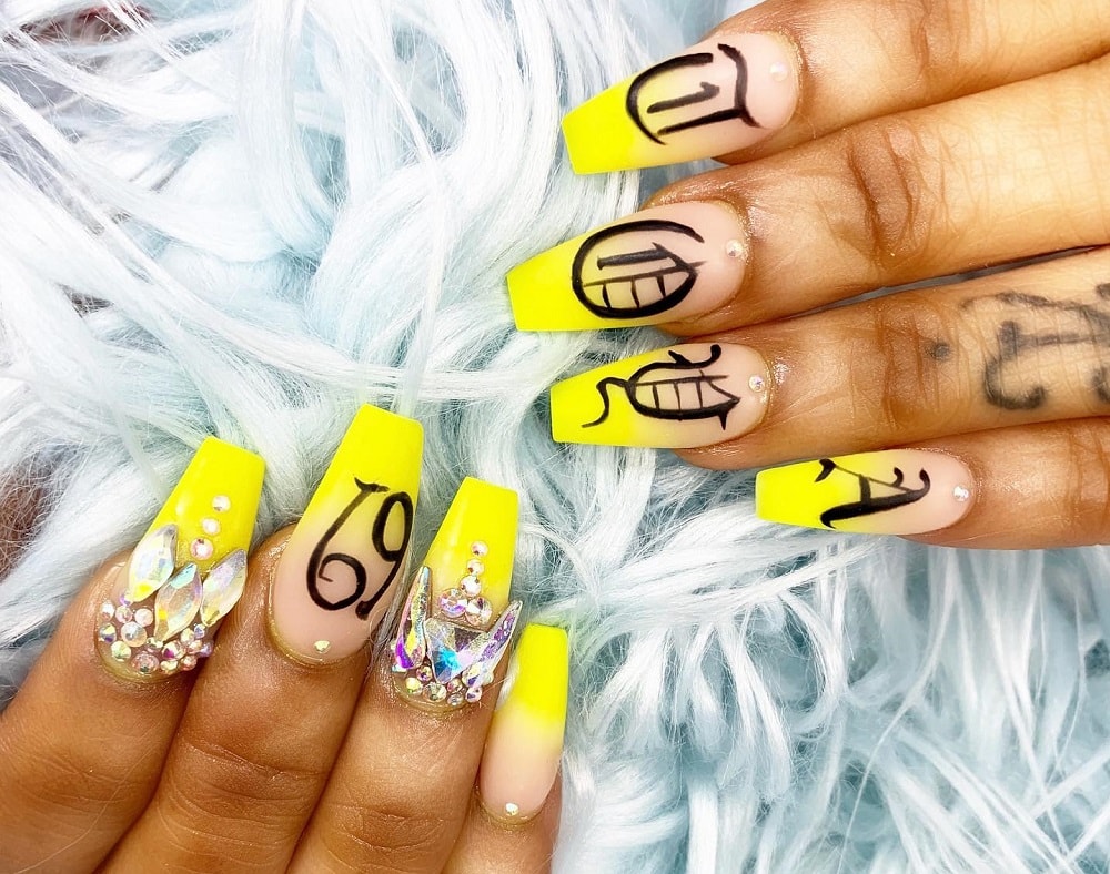 neon ombre nail designs