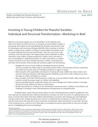 Investing in Young Children for Peaceful Societies: Individual and Structural Transformation: Workshop in Brief