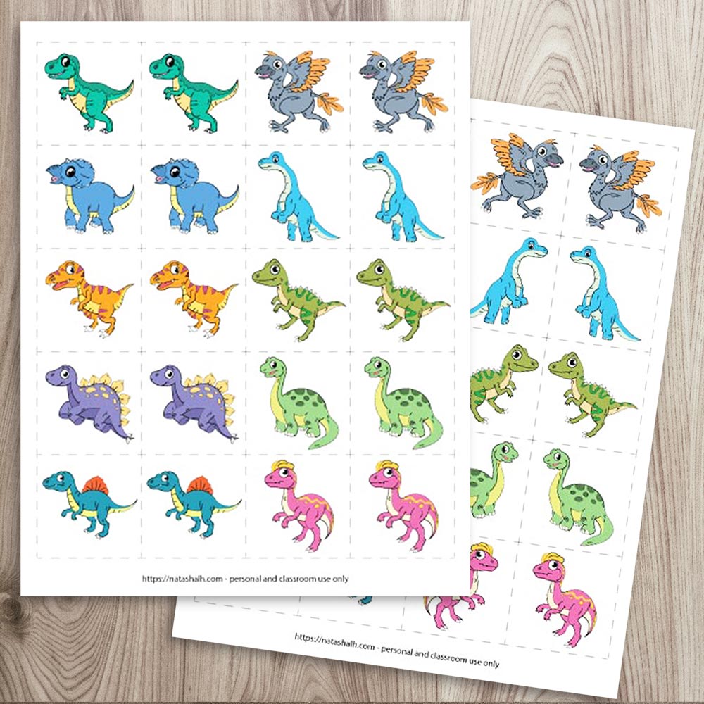 Dinosaur Matching Game Printable