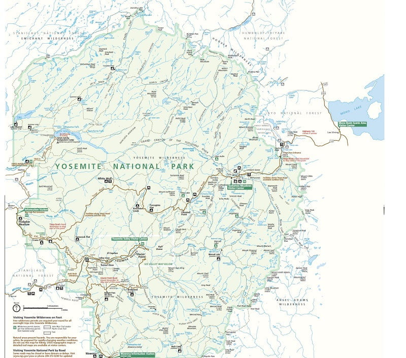 Yosemite National Park Elevation Map - London Top Attractions Map