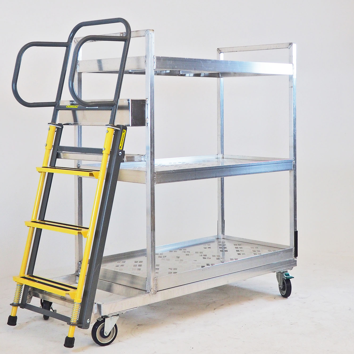 3 Shelf Stair Cart, 3 Shelf Ladder Picking Cart Ladder. Heavy duty spring ladder, steel ladder. Walmart, Kroger, Costco, Albertsons Companies, Ahold Delhaize USA, Publix, Target, Whole Foods Market, Amazon, Sam's Club, Trader Joe's, Meijer, H-E-B, Aldi, Wegmans, Sprouts Farmers Market, Hy-Vee, WinCo Foods, Save A Lot, Giant Eagle, The Fresh Market, BJ's Wholesale Club, Piggly Wiggly, Raley’s, Stater Bros. Markets, Harris Teeter, Smart & Final, Food 4 Less, Food City, Price Chopper/Market 32, El Super, Vallarta Supermarkets, Big Y, King Kullen, Bashas', Brookshire’s, Bimbo Bakeries cart carts picker pickers distribution cart retail cart bakery cart store cart, shelf, shelves, tote cart, dollies, dolly, pan rack