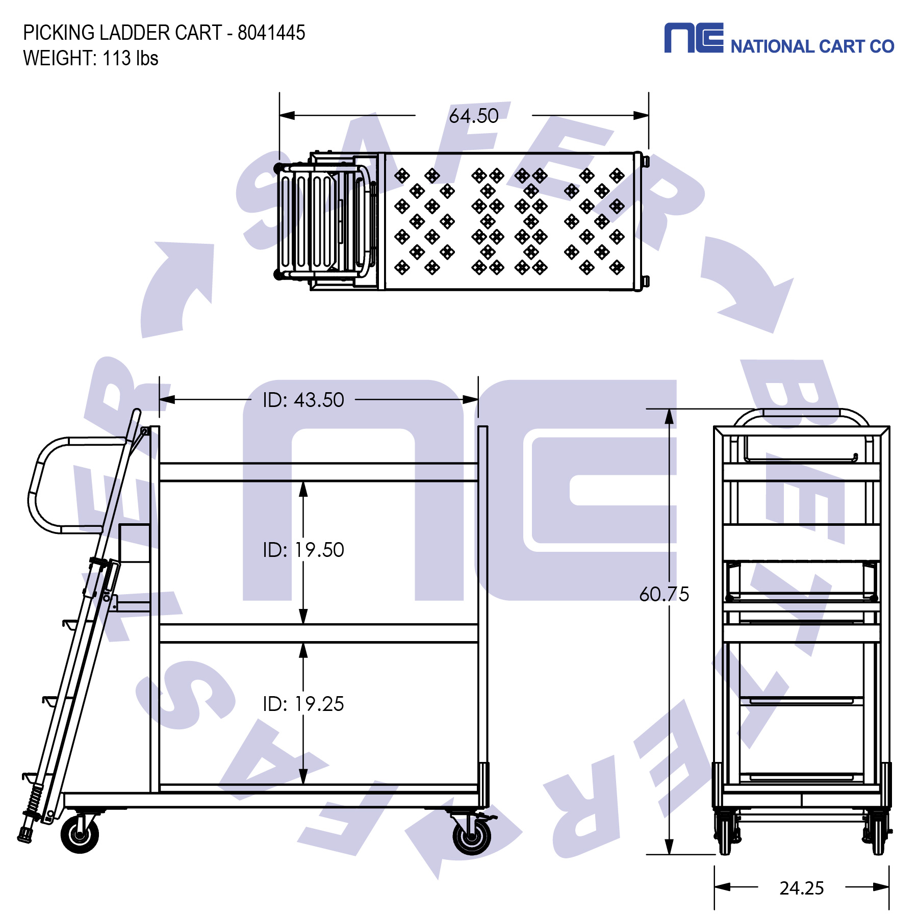 3 Shelf Stair Cart, 3 Shelf Ladder Picking Cart Ladder. Heavy duty spring ladder, steel ladder.