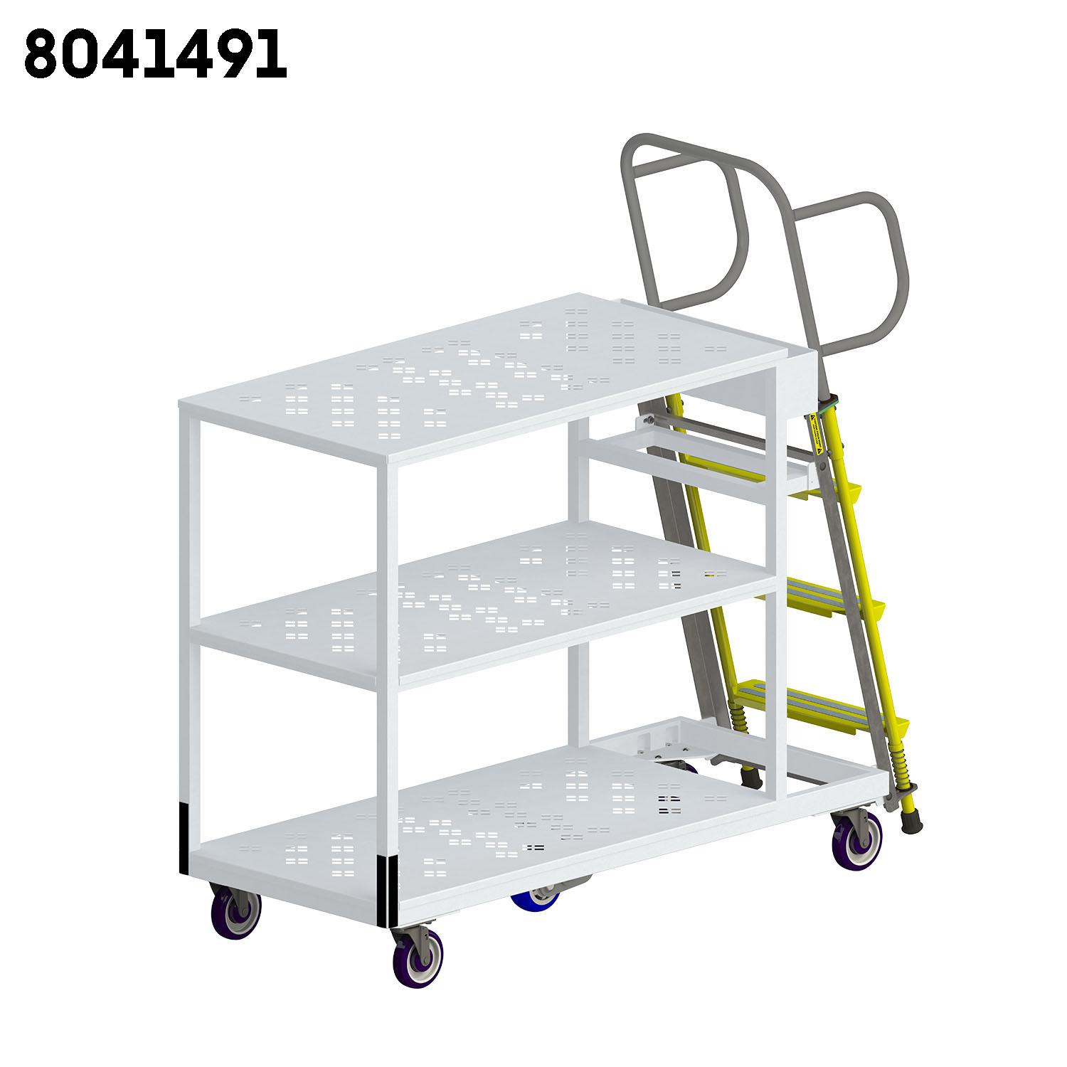 3 Shelf Stair Cart, 3 Shelf Ladder Picking Cart Picking Ladder Cart | National Cart Picking Cart material handling industrial cart distribution cart fulfilment cart