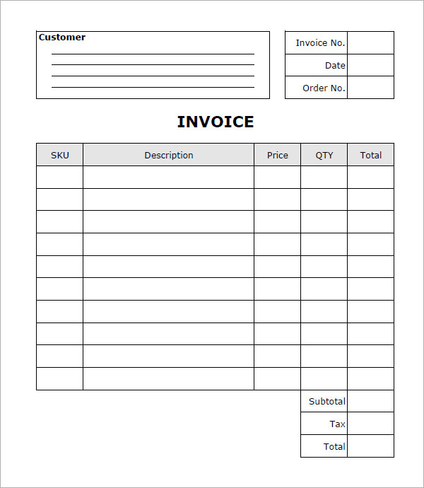 Free Printable Blank Invoice Templates | Template Business