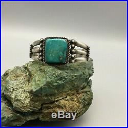 A Good Older, Handmade, Turquoise And Sterling Silver Bracelet Fred Harvey Era