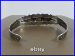 Fred Harvey Era Sterling Silver Turquoise Signed Silver Arrow Cuff Bracelet