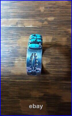 GOOD PRICE Kirk Smith Sterling Silver Navajo Turquoise Bracelet