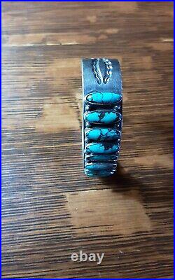 GOOD PRICE Kirk Smith Sterling Silver Navajo Turquoise Bracelet