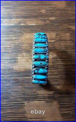 GOOD PRICE Kirk Smith Sterling Silver Navajo Turquoise Bracelet