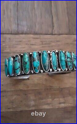 GOOD PRICE Kirk Smith Sterling Silver Navajo Turquoise Bracelet