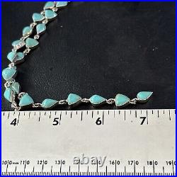 Kingman Turquoise Navajo Sterling Silver Earrings & Lariat Necklace 24 14646