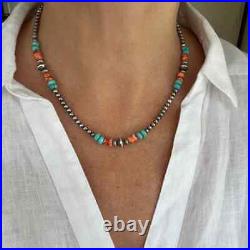 Kingman Turquoise Red Spiny Oyster Navajo Pearls Southwestern Gemstone Necklace