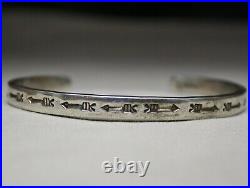 Milton Tsosie Native American Navajo Sterling Silver Arrow Cuff Bracelet