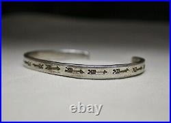 Milton Tsosie Native American Navajo Sterling Silver Arrow Cuff Bracelet