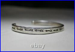 Milton Tsosie Native American Navajo Sterling Silver Arrow Cuff Bracelet