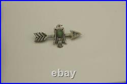 Native American Navajo Arrow And Thunderbird Sterling Pin Brooch Antique