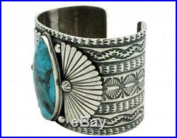 Sunshine Reeves, Bracelet, Kingman Turquoise, Sterling Silver, Navajo Made 6.5