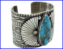 Sunshine Reeves, Bracelet, Kingman Turquoise, Sterling Silver, Navajo Made 6.5