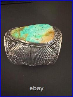 Sunshine Reeves navajo sterling silver royston turquoise cuff bracelet