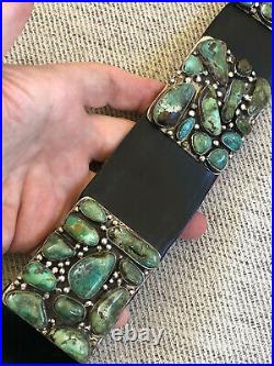 Super! Navajo Sterling Silver & Turquoise Cluster Old Pawn Concho Belt By RP