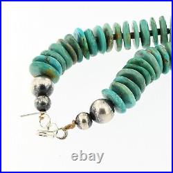 Traditional Navajo Handmade Quality Kingman Turquoise Sterling Silver Necklace