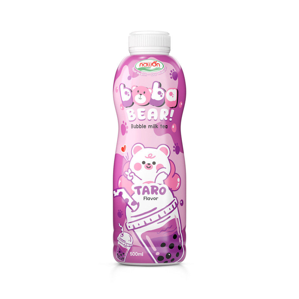 Bottle 500ml 16 9 fl oz boba bear bubble milk tea taro flavor