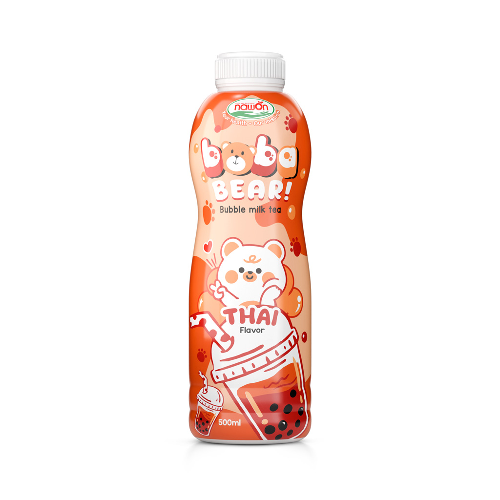 Bottle 500ml 16 9 fl oz boba bear bubble milk tea thai flavor