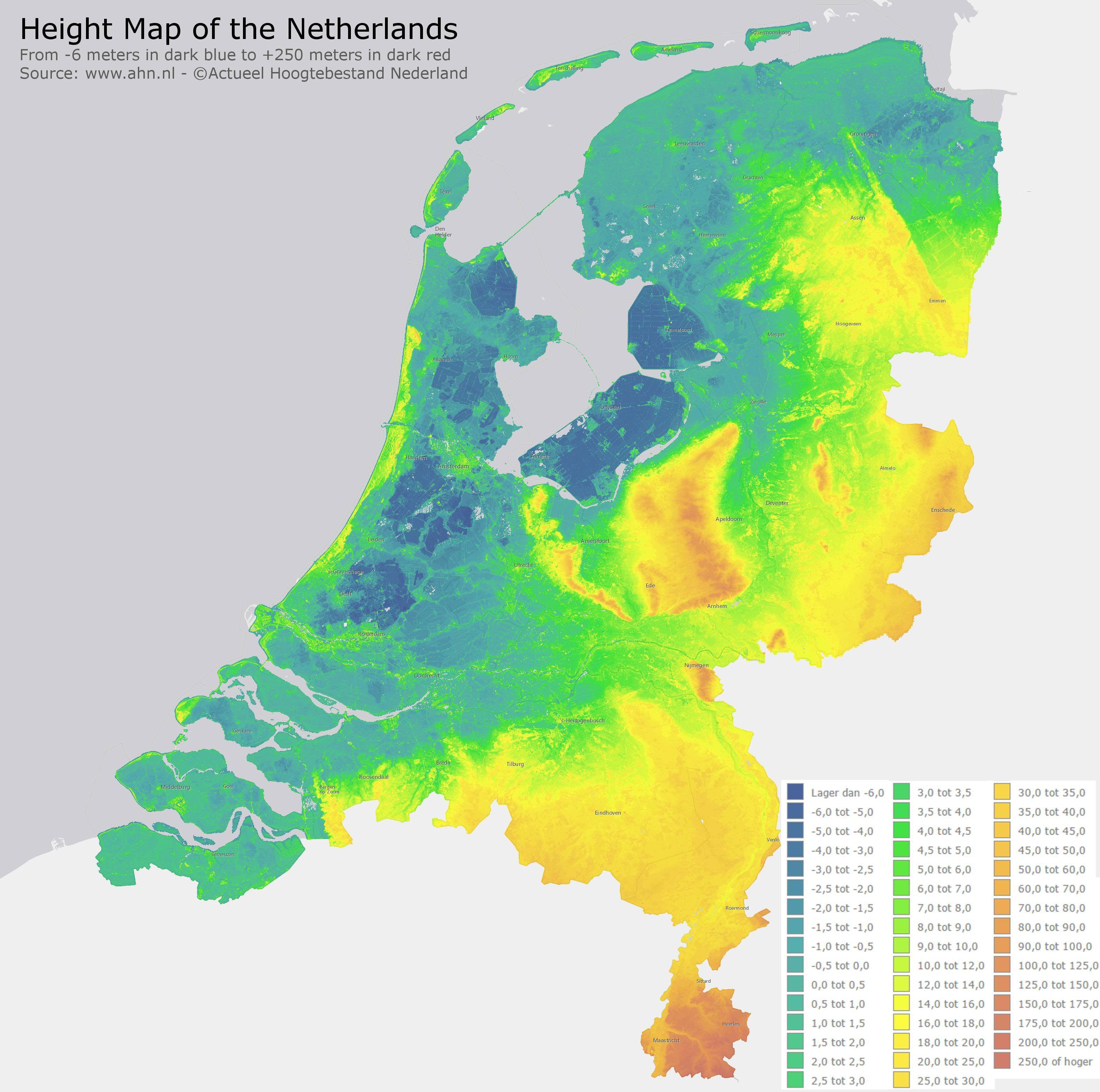 Netherlands Sea Level Map