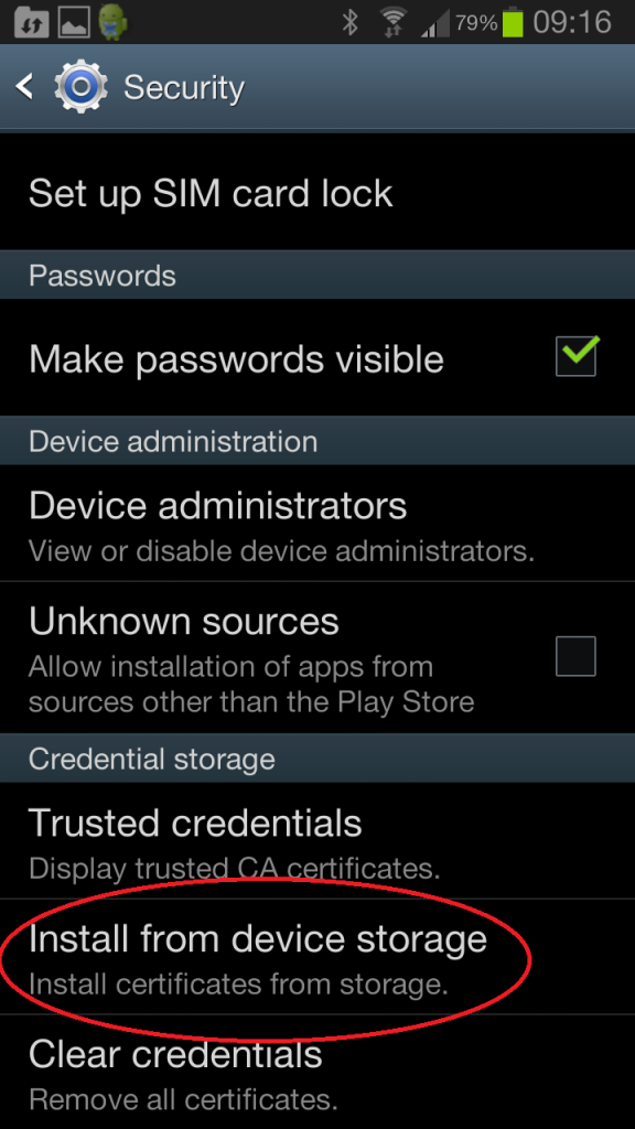 Android Install from Device Storage