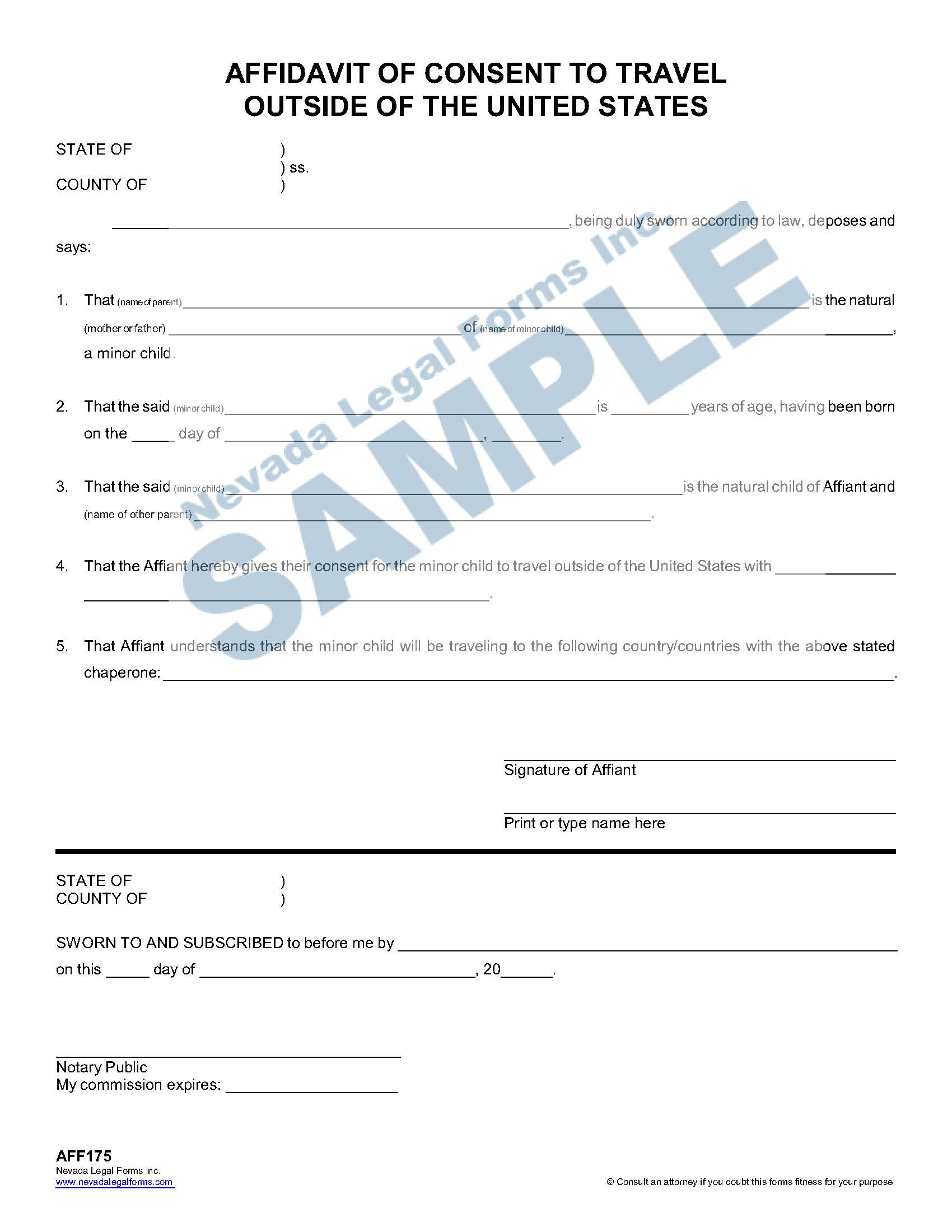 Affidavit Of Consent Travel Consent Form Travel Consent Letter | My XXX ...