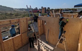 UC Irvine and UCLA members of Engineers Without Borders construct a house in Tijuana, Mexico.