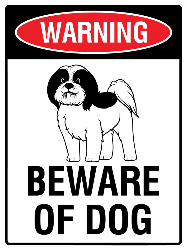 Warning Beware Of Dog Shitzu Sign – New Signs