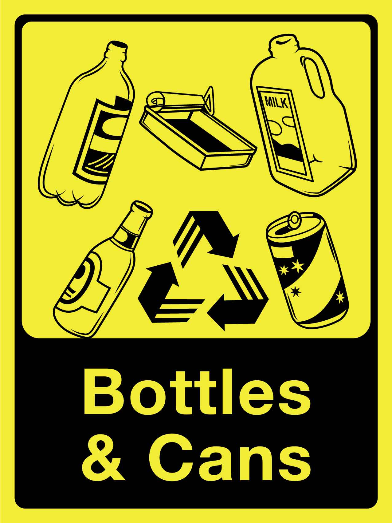 Cans Recycling Sign