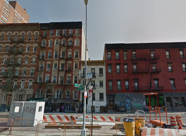 118 East 1st Street (short building in center), image from Google Maps