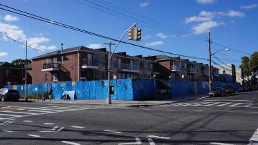 402-424 Shepherd Avenue in East New York, from the corner of PItkin Avenue